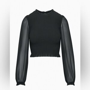 Aritzia Wilfred Tempest Blouse (Black)